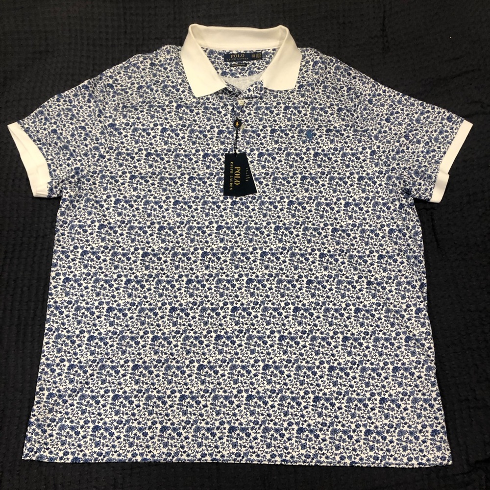 ralphlauren Floral-Print Soft Cotton Polo Shirt